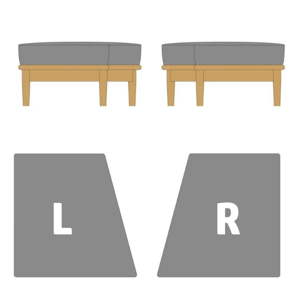 柏木工 シビルオットマン L型・R型の向きイラスト