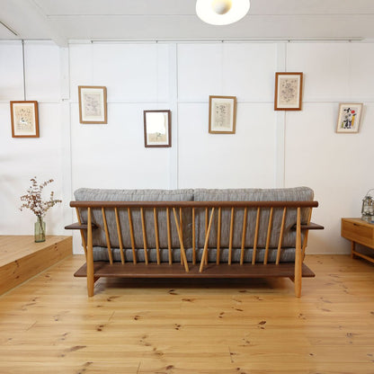 柏木工 シビルソファ 3P 背面フレームデザイン ウォールナット×オーク