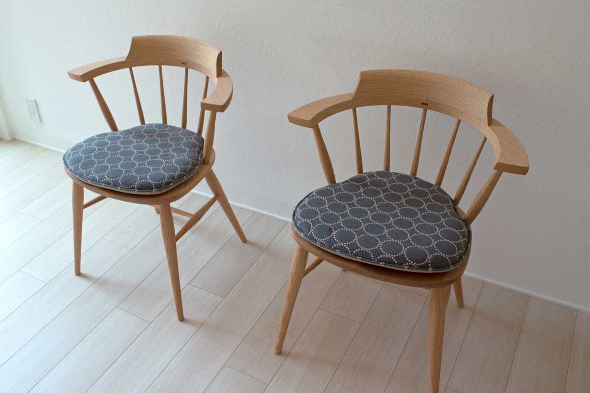 柏木工　キャプテンチェア（品番：SC3A）※専用レザークッション付き キャプテンチェア/ダイニングチェア オーク クラウンチェア 着色